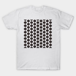 Mid Century Modern Retro 60s Waves Pattern  (Darker Cool Brown) T-Shirt